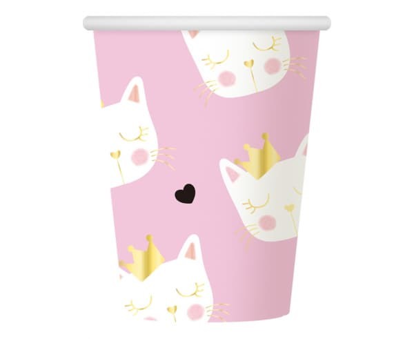 Kubeczki papierowe Kotki z koroną, 6 szt.