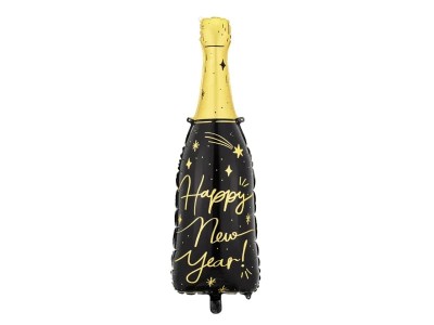 Balon foliowy Butelka Szampana Happy New Year, 39,5 x 98 cm