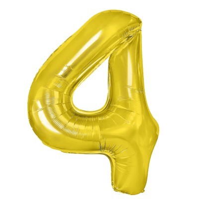 Balon foliowy cyfra 4 złoty 100 cm