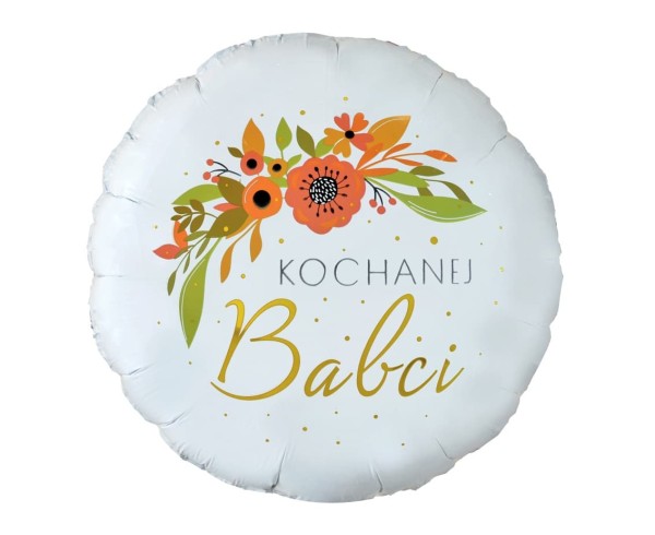 Balon foliowy "Kochanej Babci" okrągły, 45 cm