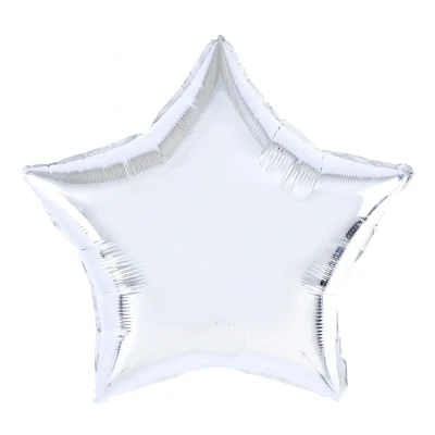 Balon foliowy gwiazda srebrna, 45 cm