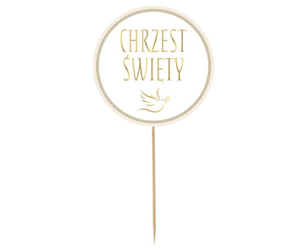 Topper na tort Chrzest Święty gołąbek