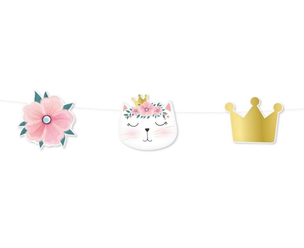 Girlanda papierowa Kotek z korona, 300 cm