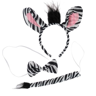 Strój akcesoria do przebrania zebra - opaska ogonek mucha