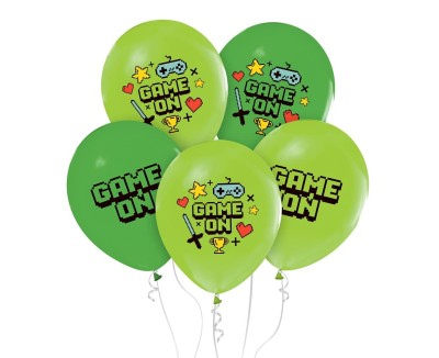 Balony lateksowe Game On piksele, 30 cm 5 szt.