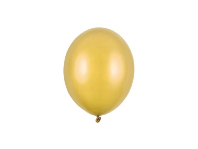 Balony metaliczne złote Metallic Gold strong, 12 cm 3 szt.