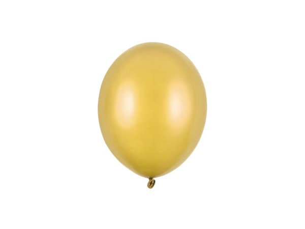 Balony metaliczne złote Metallic Gold strong, 12 cm 3 szt.