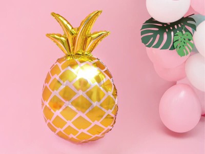 Balon złoty ananas foliowy