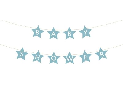 Baner papierowy Baby Shower gwiazdki, niebieski