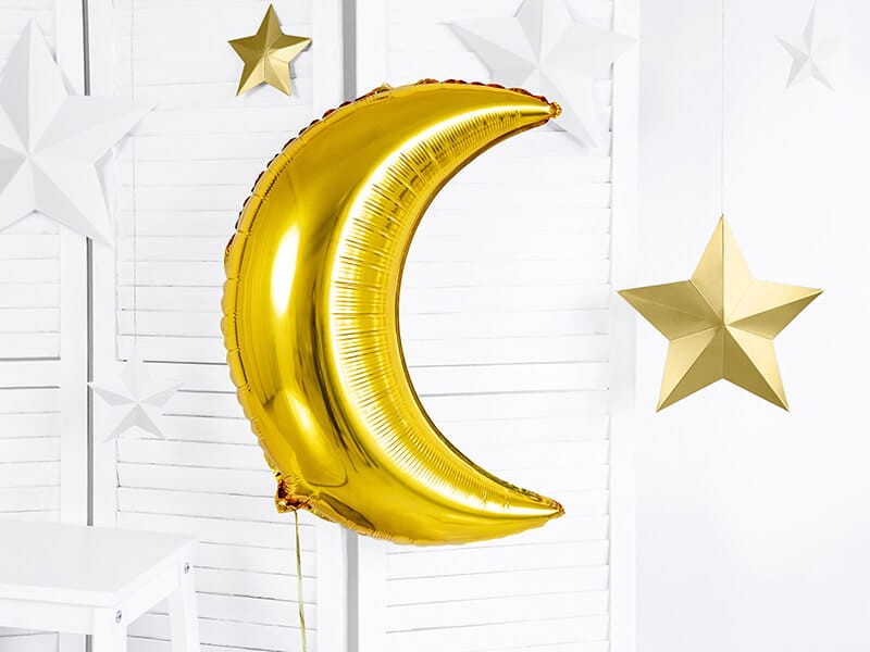 Złoty balon foliowy księżyc