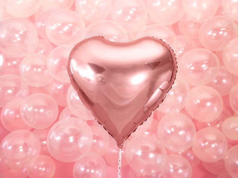 Foliowy balon serce gold rose