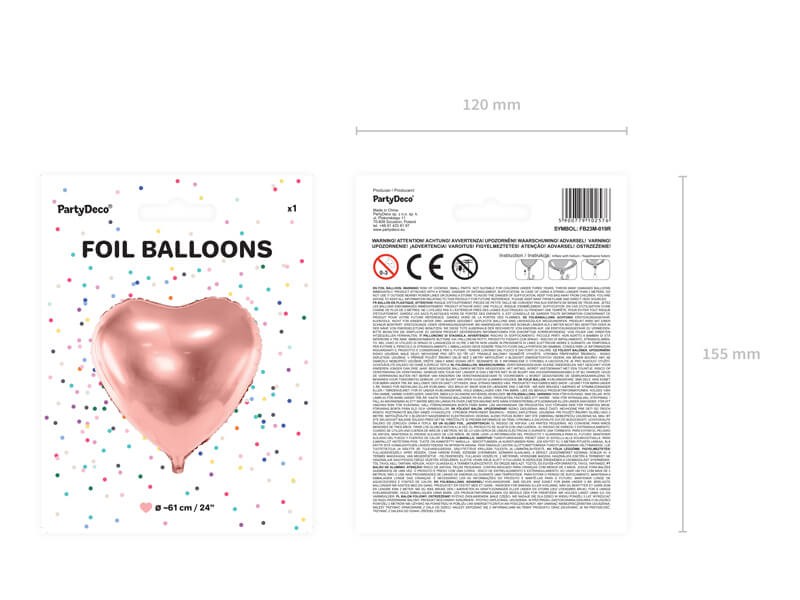 Balon foliowy serce gold rose