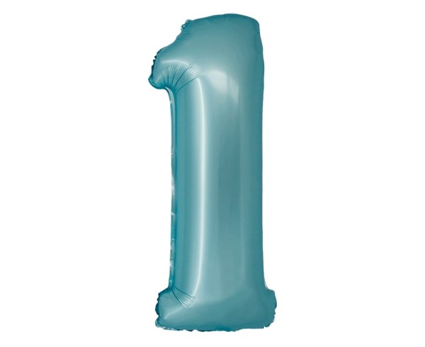 Balon foliowy cyfra "1" niebieski matowy, 76 cm