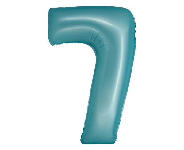 Balon foliowy cyfra "7" niebieski matowy, 76 cm