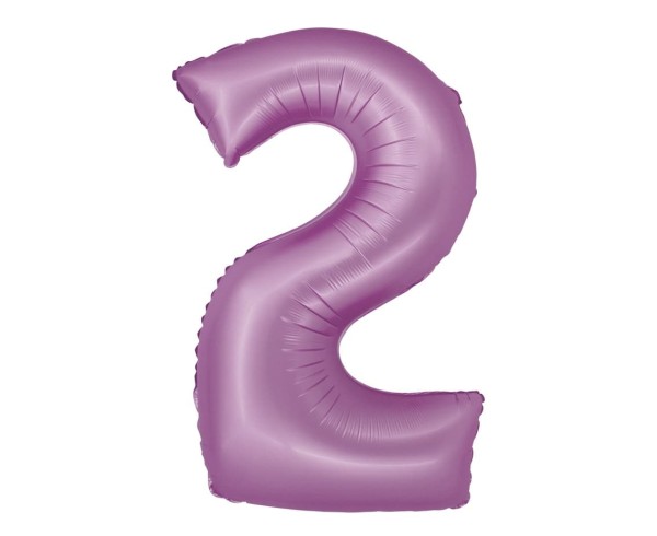 Balon foliowy cyfra "2" fioletowy matowy, 76 cm