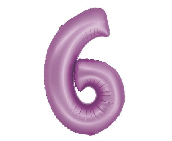 Balon foliowy cyfra "6" fioletowy matowy, 76 cm