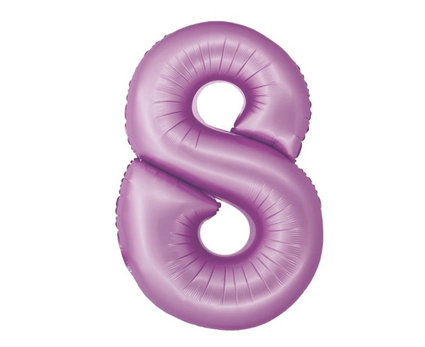 Balon foliowy cyfra "8" fioletowy matowy, 76 cm