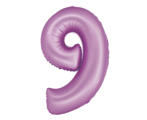 Balon foliowy cyfra "9" fioletowy matowy, 76 cm