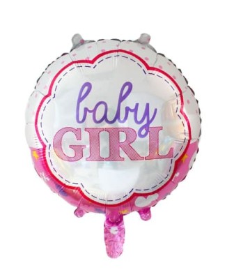 Balon foliowy okrągły "Baby Girl", 45 cm (luz)