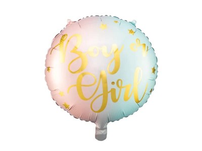 Balon foliowy Boy or Girl okrągły, 45 cm