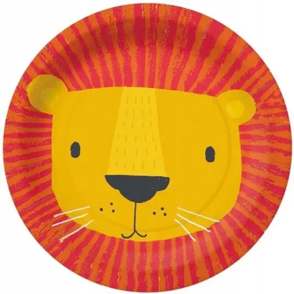 Talerzyki papierowe Lew safari, 18 cm 10 szt.