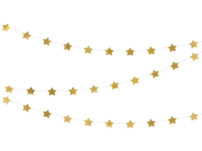 Girlanda złote gwiazdki, 360 cm
