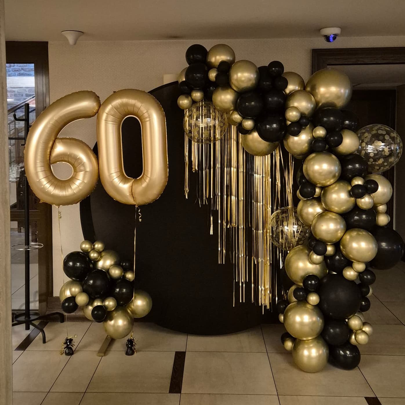 ścianka balonowa na 60 urodziny