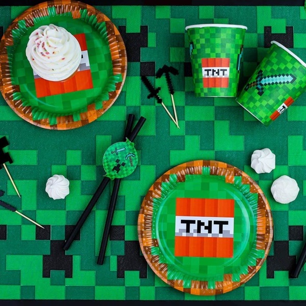 Dekoracje urodzinowe Minecraft Piksele Moje Party